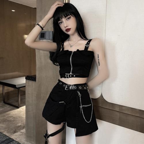 夏女團辣妹風爵士風格女裝酒吧蹦迪上衣服酷颯拽姐穿搭套裝跳舞蹈