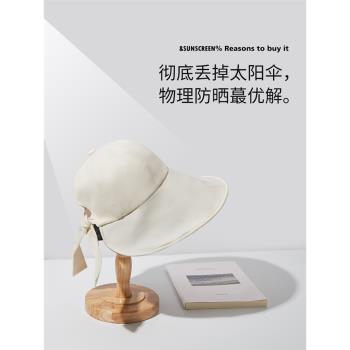 遮陽帽子女2023新款防紫外線夏季遮臉騎車太陽帽女士漁夫帽防曬帽