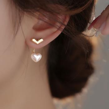 一款兩戴人魚姬愛心珍珠耳飾夏季輕奢高級感耳環2023年新款耳釘女