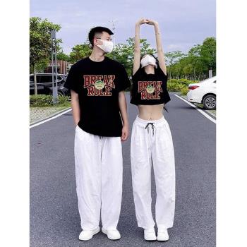 roora不一樣的情侶裝一長一短夏裝純棉短袖t恤小眾設計感高級潮牌