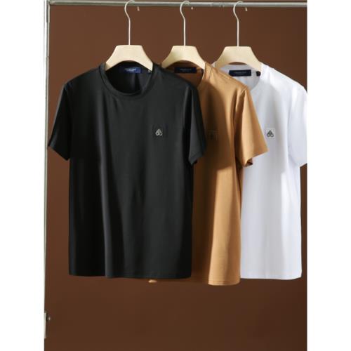 重磅來襲！簡約百搭！外貿男裝夏季純色舒適透氣圓領基礎短袖T恤