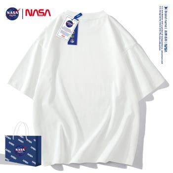 NASA潮牌聯名國潮短袖t恤男女裝純棉夏季寬松中國風體恤衫ins上衣