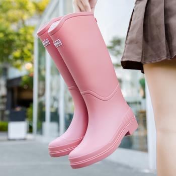 雨靴2024新款雨鞋女士夏季長筒日系時尚外穿高筒水鞋防水防滑加絨
