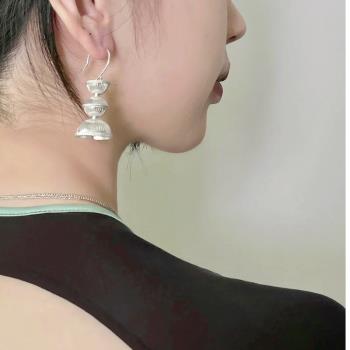 brave 民族風新中式彝族鍍銀復古耳環耳夾國潮小眾高級感法式耳飾