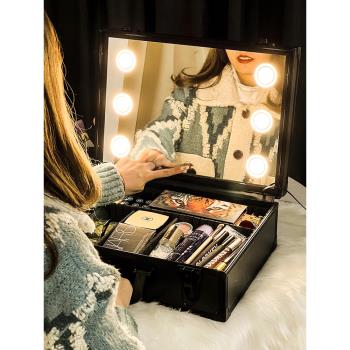 NICELAND帶燈化妝箱專業化妝師大容量化妝包新款高級手提便攜跟妝