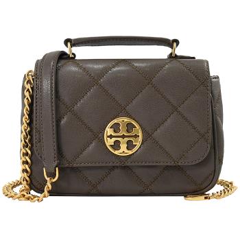 TORY BURCH 87861 品牌LOGO菱格縫線兩用包.岩石灰