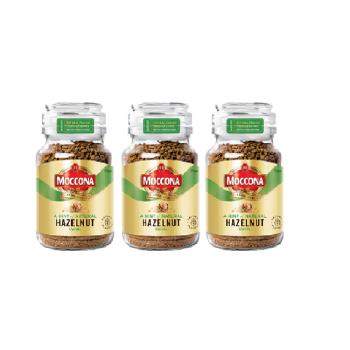 【MOCCONA-摩可納】榛果風味 中烘焙小摩瓶即溶黑咖啡(95g)x3罐組