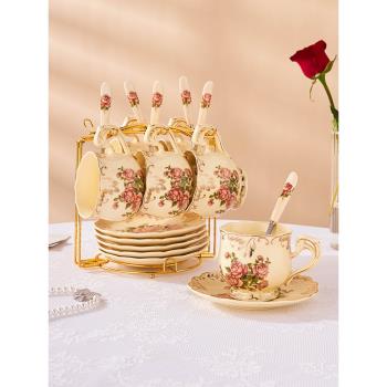 歐式咖啡杯套裝陶瓷茶杯杯子家用水杯英式下午茶具小奢華高檔精致