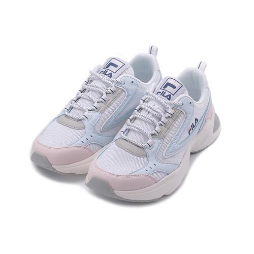FILA 復古拼接休閒跑鞋 白藍粉 5-J339X-133 女鞋 鞋全家福