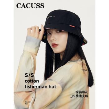 Cacuss夏季潮牌日系情侶漁夫帽