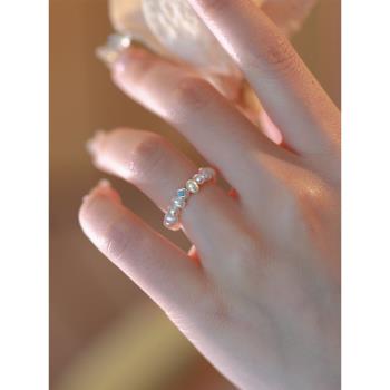 雪女小眾設計高級ins珍珠戒指
