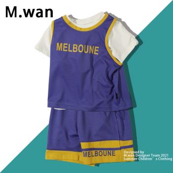 男童籃球運動套裝夏季潮牌兒童薄款背心短袖兩件套童裝男寶寶夏裝