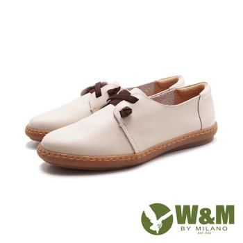 W&M(女)日感簡約縫線休閒鞋 女鞋-米白色