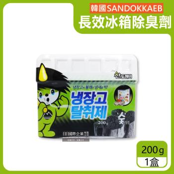韓國SANDOKKAEB山鬼怪 冰箱淨味薄型除臭劑 200gx1盒 (活性碳-黑)