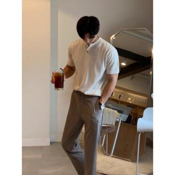 MRCYC男士短袖T恤韓版潮流夏季薄款修身半袖上衣冰絲針織打底衫