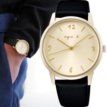 agnes b. marcello系列手寫時標簡約腕錶-VJ21-KCP0K(BH8067J1)