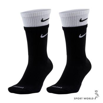 Nike 襪子 短襪 中筒襪 雙層 黑白【運動世界】DD2795-011