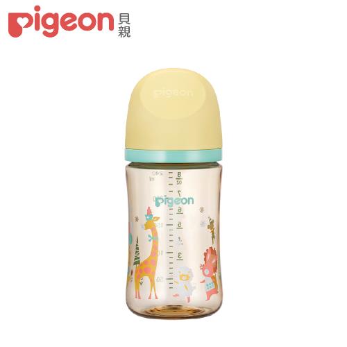 【Pigeon貝親】第三代母乳實感彩繪款PPSU奶瓶240ml/動物派對