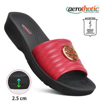 【福利品 Aerothotic】OTIS 高足弓 造型平板拖鞋(紅)