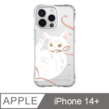 iPhone 14 Plus 6.7吋 wwiinngg緞帶貓咪抗黃防摔iPhone手機殼