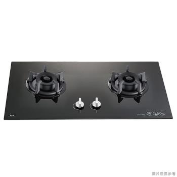 (含標準安裝)喜特麗【JT-GC209A】雙口玻璃檯面爐瓦斯爐(黑)
