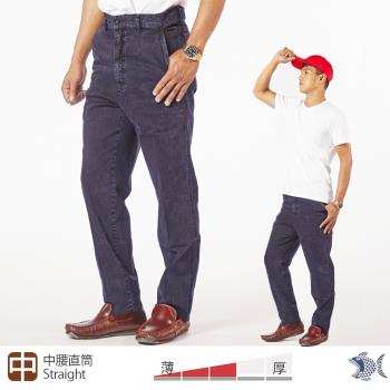NST Jeans 斜口袋 雨絲紋 彈性牛仔男褲-中腰直筒 395-66800
