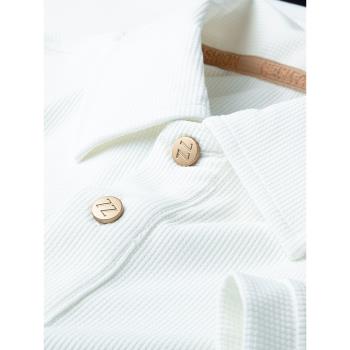 高端白色Polo衫夏季薄款休閑短袖