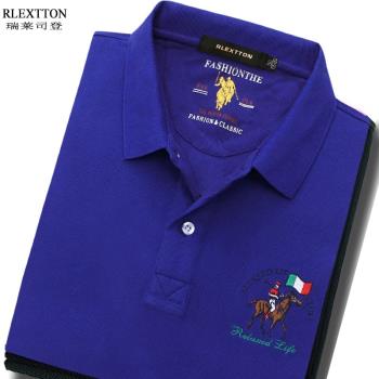 夏季新款正品高爾夫球服裝男GOLF翻領POLO衫短袖T恤男裝球衣藍色
