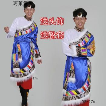 新款男士藏族舞蹈演出服飾藏蒙古族服裝男裝藏族舞臺