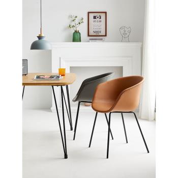 極簡輕奢餐椅家用北歐簡約客廳餐桌椅子靠背小戶型網紅化妝書桌椅