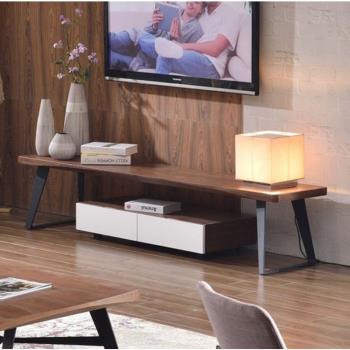 北歐實木電視柜茶幾組合簡易電視機柜鐵藝小型電視桌客廳