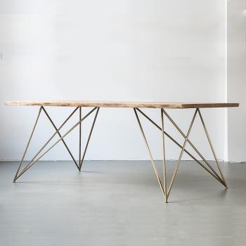 北歐實木餐桌現代簡約餐桌椅組合小戶型工業飯桌會議桌辦公桌