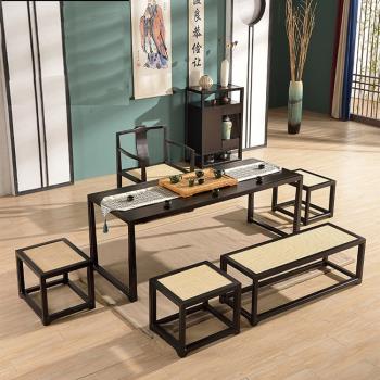 禪意新中式茶桌椅 茶樓茶室茶臺組合現代簡約仿古 客廳實木家具