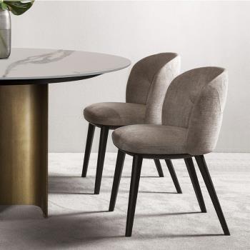 意式極簡餐椅設計師實木北歐家用現代簡約休閑咖啡廳酒店凳子洽談