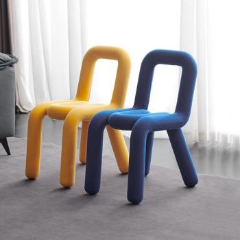 北歐ins網紅個性化餐椅異形現代簡約美甲椅單人沙發椅梳妝臺椅子