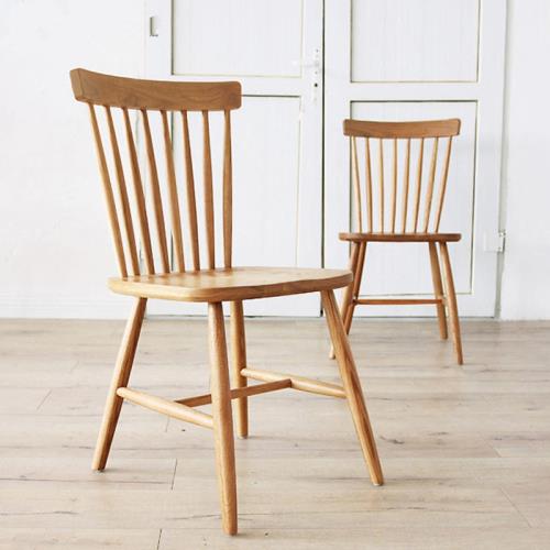 北歐風格溫莎椅白橡木全實木餐椅出口簡約現代設計師餐廳家具椅子