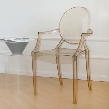北歐透明亞克力椅子網紅ins輕奢設計師成人家用現代簡約塑料餐椅