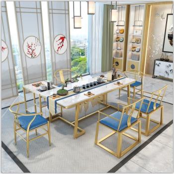新中式茶桌椅組合現代簡約輕奢泡茶桌椅美容院接待功夫茶桌椅家具