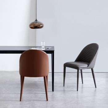北歐高級感輕奢餐椅小戶型家用簡約書桌椅極簡設計師現代靠背椅子