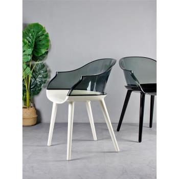 北歐透明椅家用簡約餐椅亞克力靠背輕奢塞班椅戶外設計師幽靈椅子
