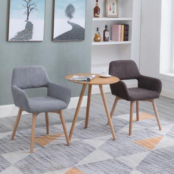 北歐椅子實木單人沙發現代簡約餐椅家用寢室凳子靠背咖啡廳書桌椅