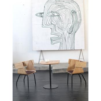 祁人餐椅久坐北歐現代簡約家用木質輕奢喝茶臥室ins咖啡廳座椅子