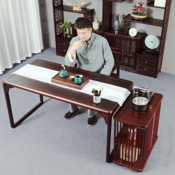 新中式實木茶桌書桌一體兩用陽臺泡茶桌椅組合茶臺家用茶臺電腦桌
