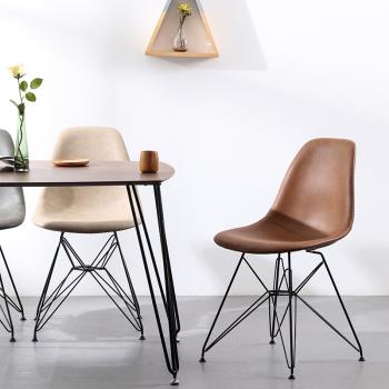 餐椅現代簡約家用北歐鐵藝軟包椅子靠背凳子休閑創意網紅ins輕奢
