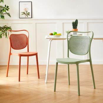 北歐家用創意家具可疊放設計ins靠背網紅椅子簡約現代塑料餐椅凳