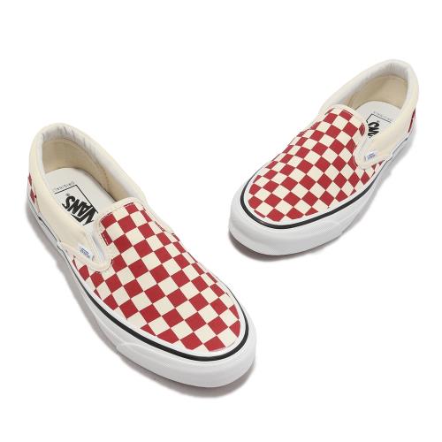 Vans 懶人鞋OG Classic Slip-On Vault 米白紅棋盤格經典男鞋女鞋休閒鞋