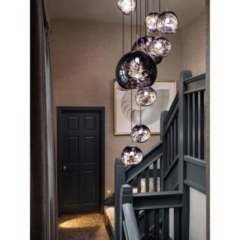 后現代簡約熔巖燈北歐創意個性設計師藝術樓梯床頭吧臺餐廳吊燈