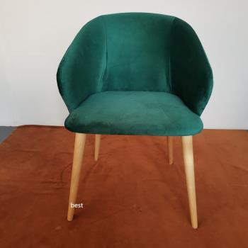 椅子實木餐椅家用休閑咖啡椅加厚出口絨布北歐簡約藝術設計樣板房