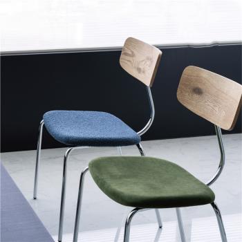 北歐現代簡約鐵藝餐椅咖啡廳家具設計師靠背家用輕奢椅子洽談椅