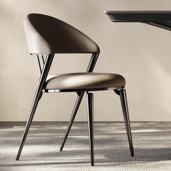 意式極簡餐椅輕奢家用簡約現代靠背餐廳椅北歐網紅設計師新款椅子